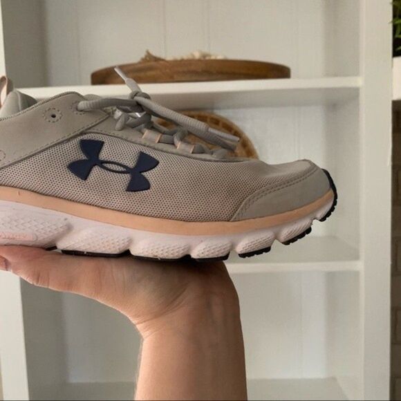 Under Armour Gray Mesh Charged Assert 8 Light Weight Running Sneakers - Picture 5 of 13